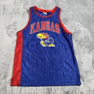 Vintage Apex One Kansas Jayhawks Basketball Jersey Large 90s NCAA Mesh Tank